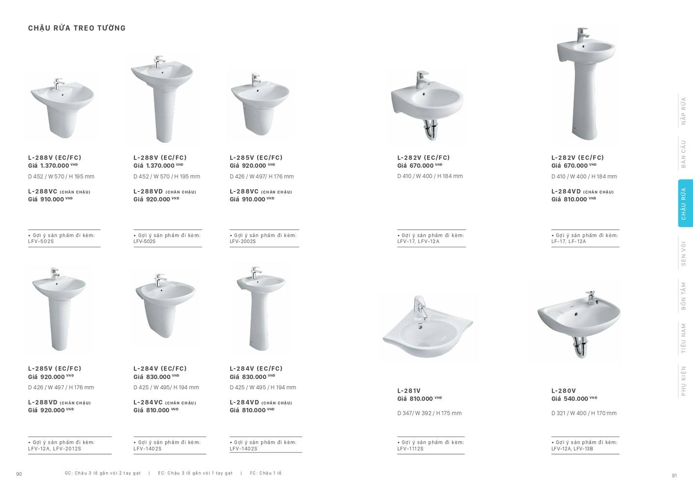 Thiết bị vệ sinh INAX Catalogue và Bảng giá mới nhất 2026 /Page 45